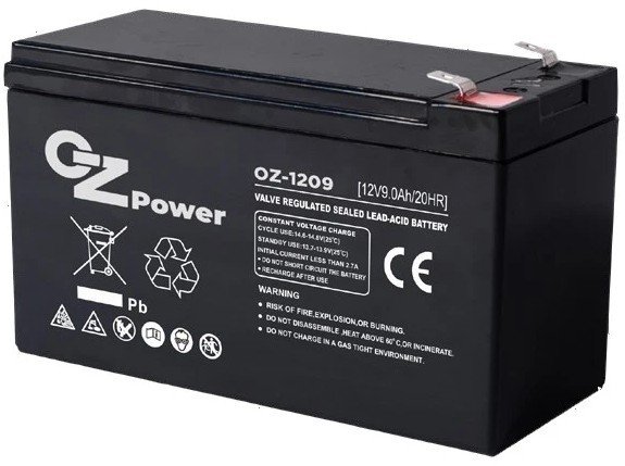 Характеристики аккумулятор OZ Power OZ12V09 12V 9Ah