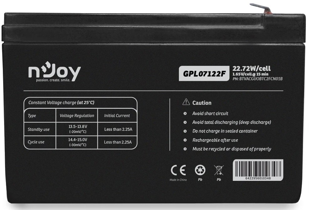 njoy GPL07122F 12V-7Ah (BTVACGUOBTC2FCN01B)
