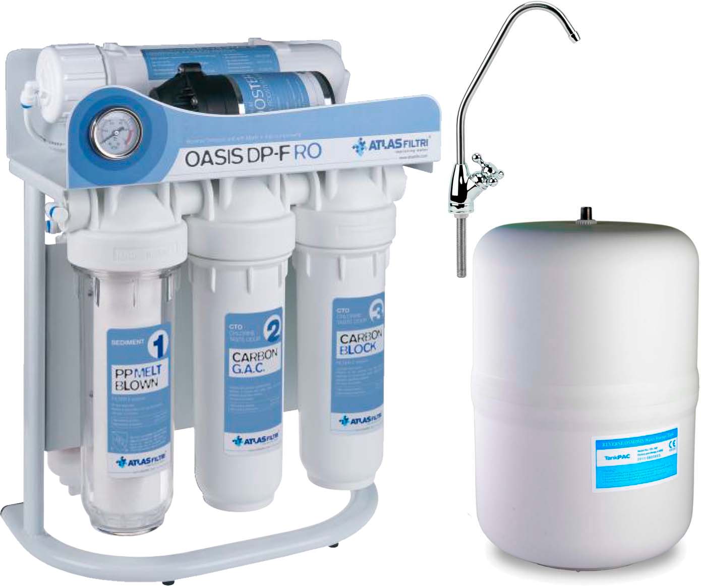 Фильтр для воды Atlas Filtri Oasis DP-F PUMP (насос, минерализатор) с каркасом RE6075350