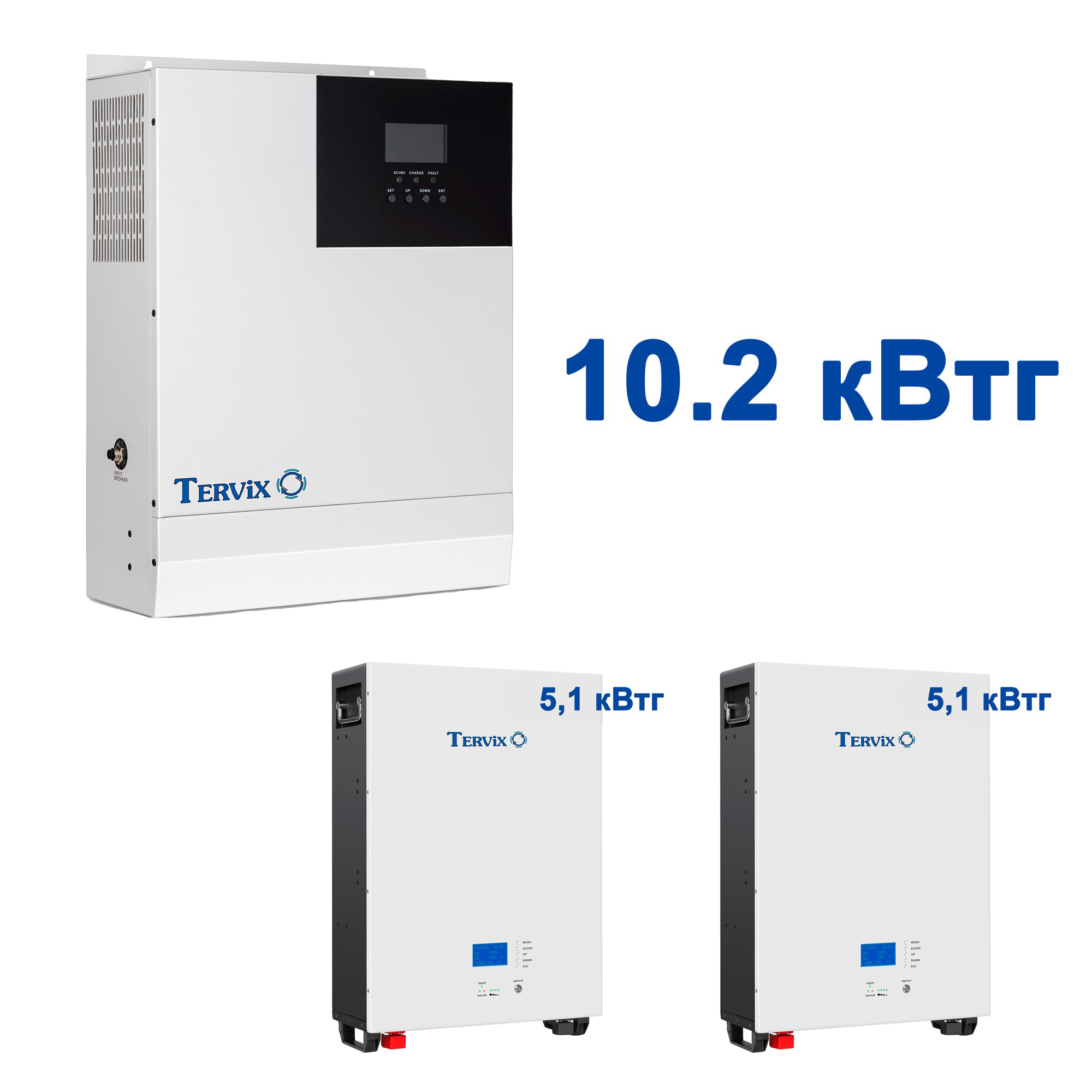 Система автономного живлення Tervix BANKA 10,2 кВтг - інвертор 5кВт + акумулятор 51,2В 100 Аг (2 шт) 693620 в Миколаєві