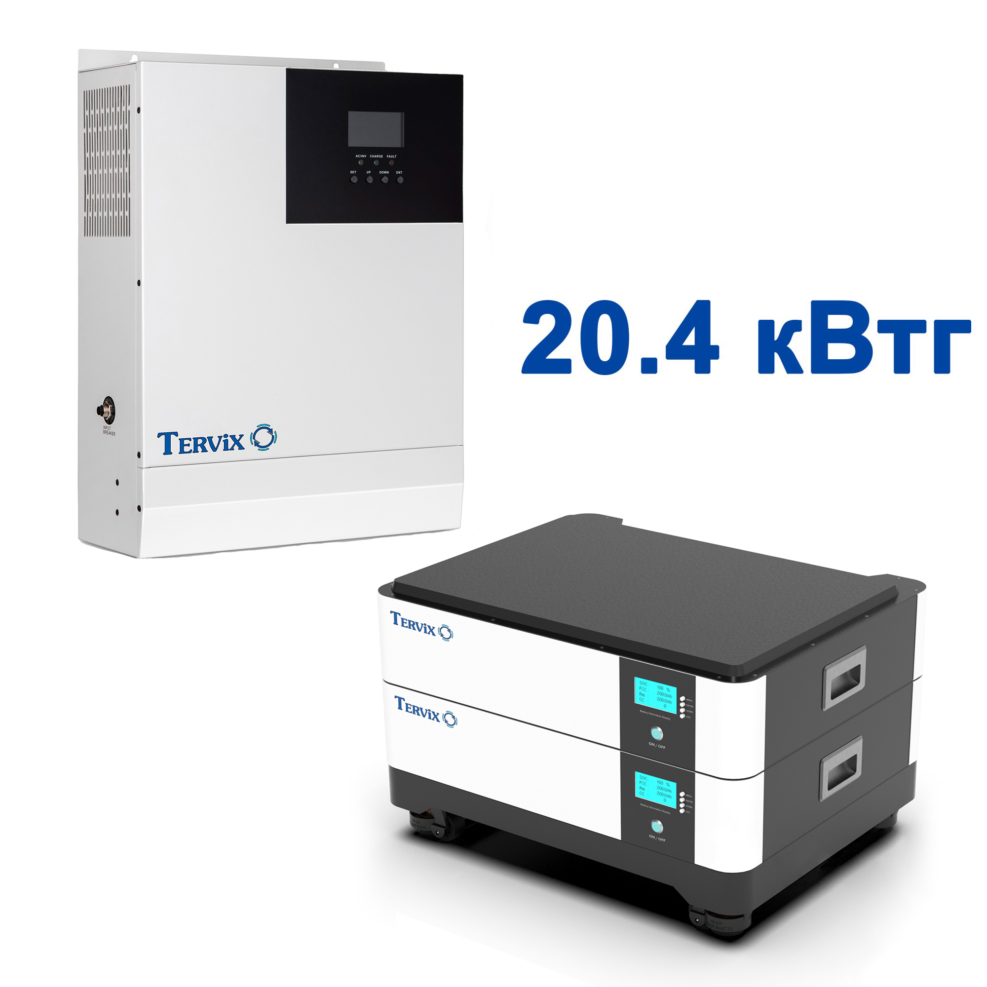 Цена система автономного питания Tervix BANKA 20,4 кВтч - инвертор 5кВт + аккумулятор 51,2В 200 Ач (2 шт) 693542 в Черкассах