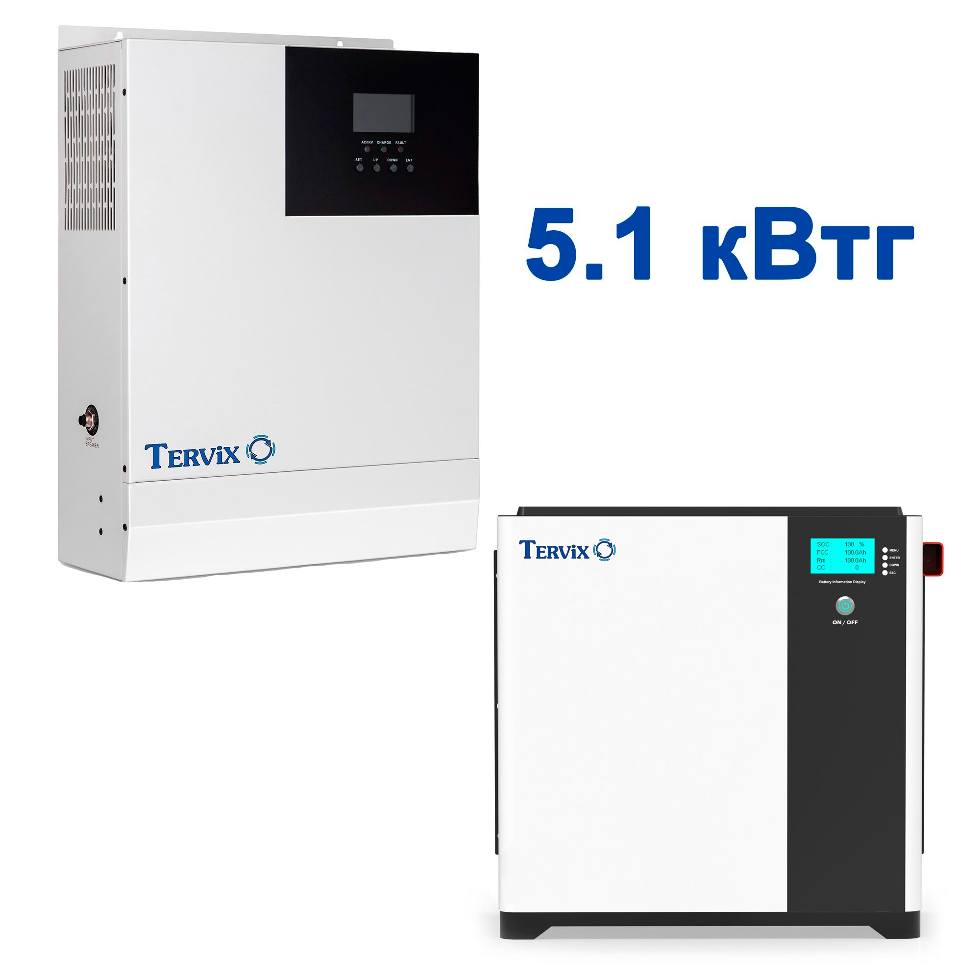 Система автономного питания Tervix BANKA 5,1 кВтч - инвертор 5кВт + аккумулятор 51,2В 100 Ач 693411