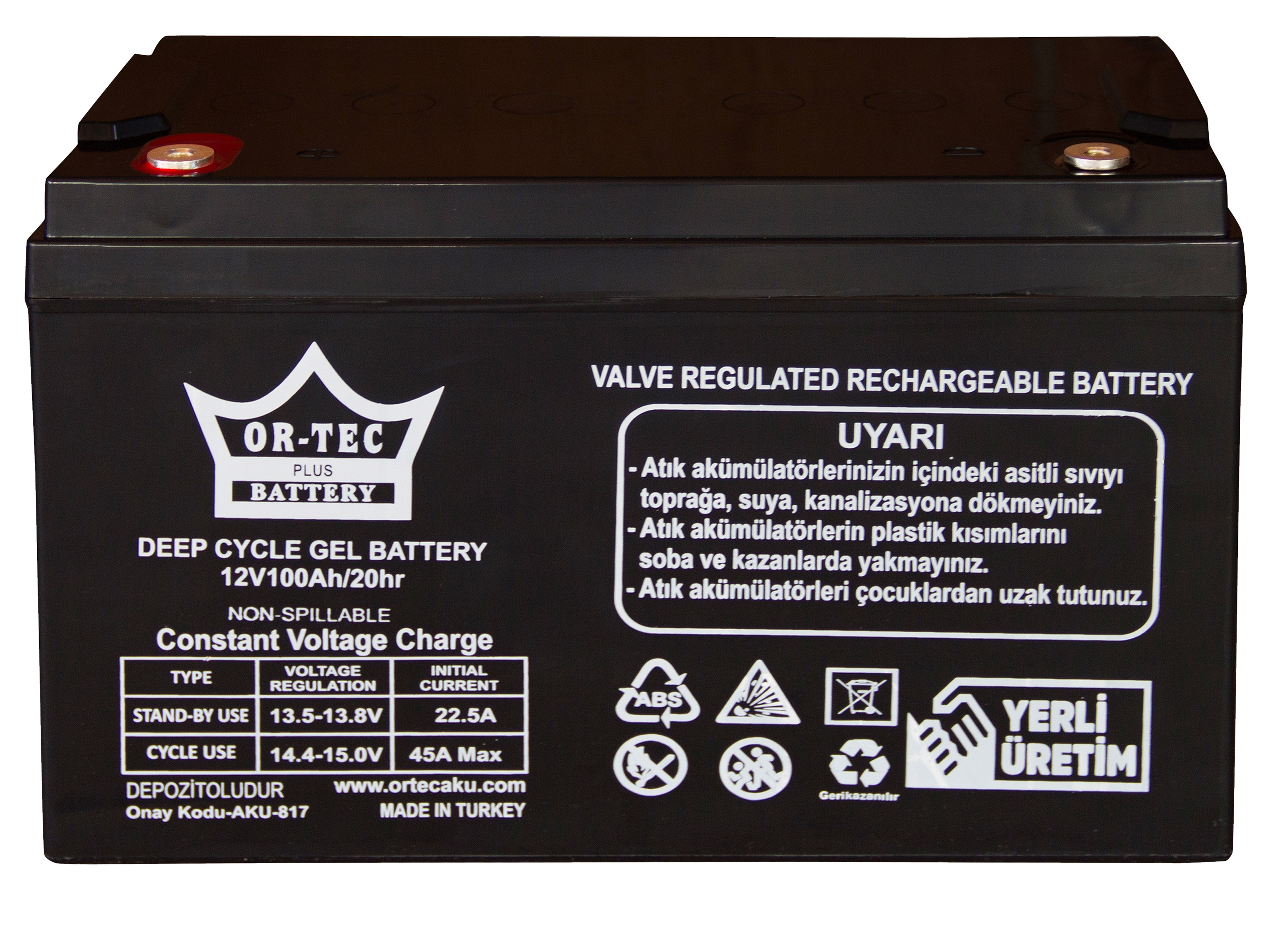 OR-TEC 12v 100 Ah GEL