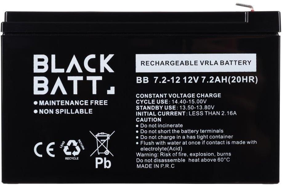 Характеристики акумулятор Blackbatt BB 12V/7.2Ah