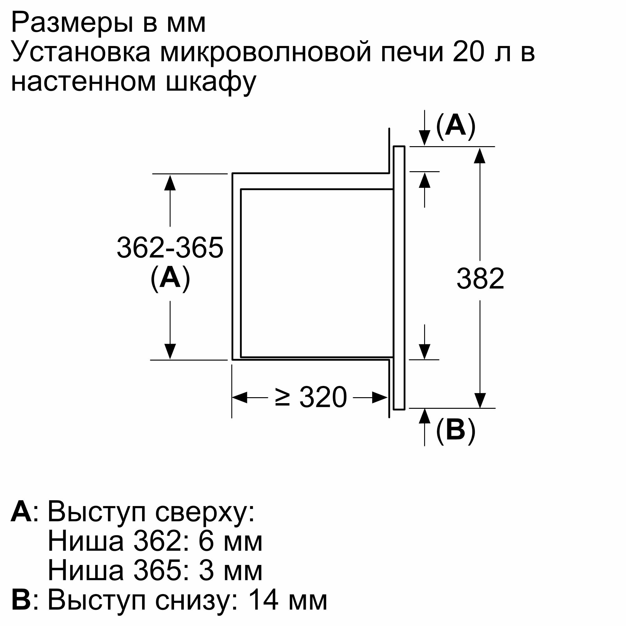 Bosch BFL623MV3 Габаритні розміри