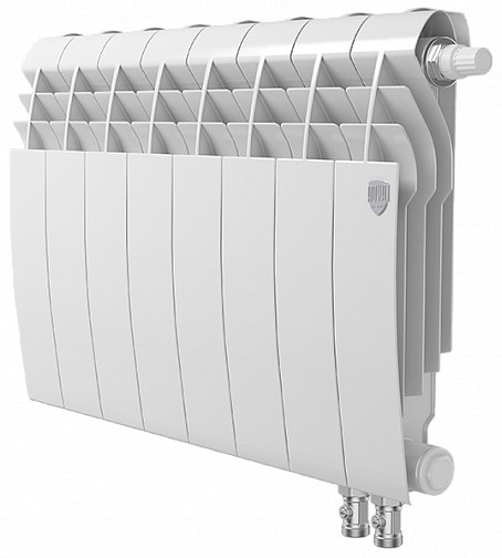 Біметалевий радіатор з нижнім підключенням Royal Thermo BiLiner 350 /Bianco Traffico VR - 10 секцій