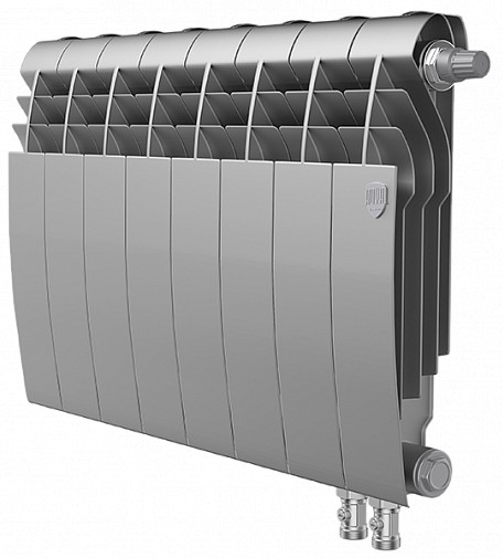 Біметалевий радіатор з нижнім підключенням Royal Thermo BiLiner 350 /Silver Satin VR - 10 секцій