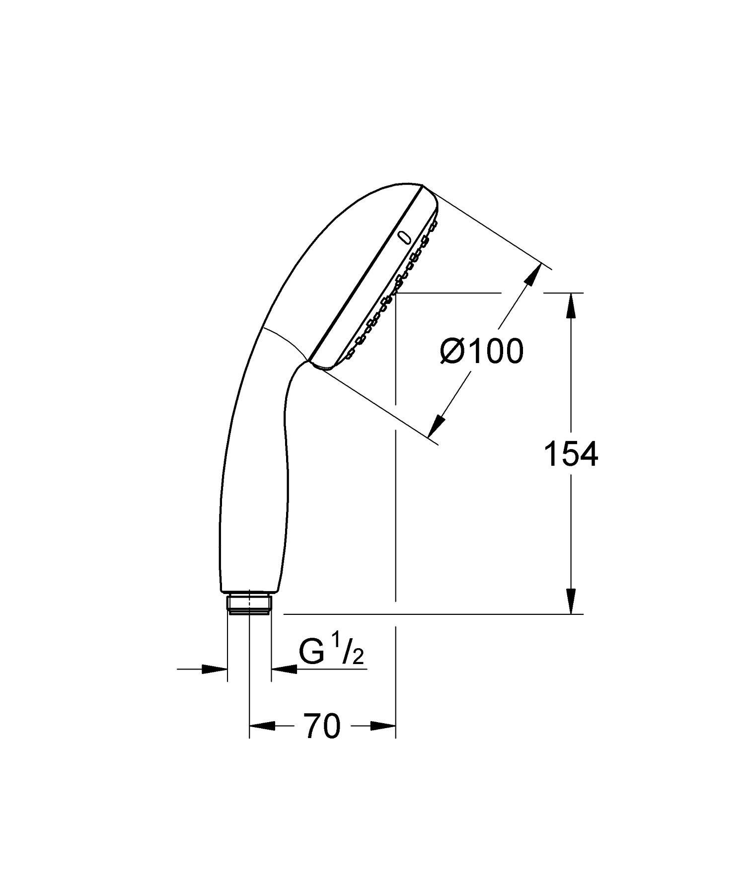 Grohe QuickFix Vitalio Start 100 27941000 Габаритні розміри