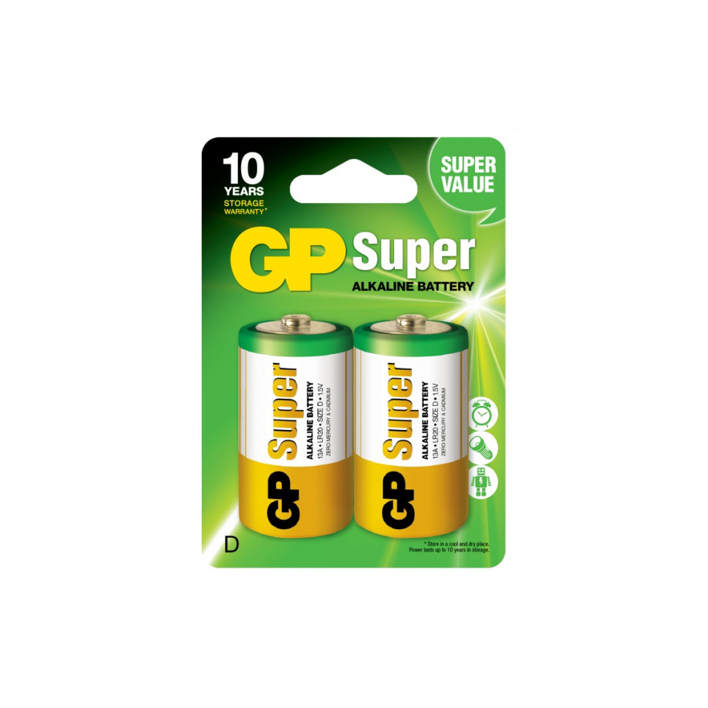 Батарейка Gp D Super Alkaline LR20*2 (13A-U2)