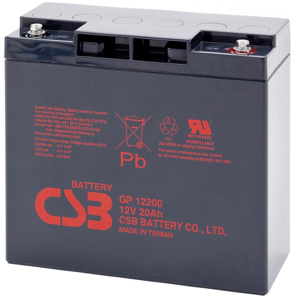 Инструкция аккумуляторная батарея CSB 12V 20 Ah (GP12200)