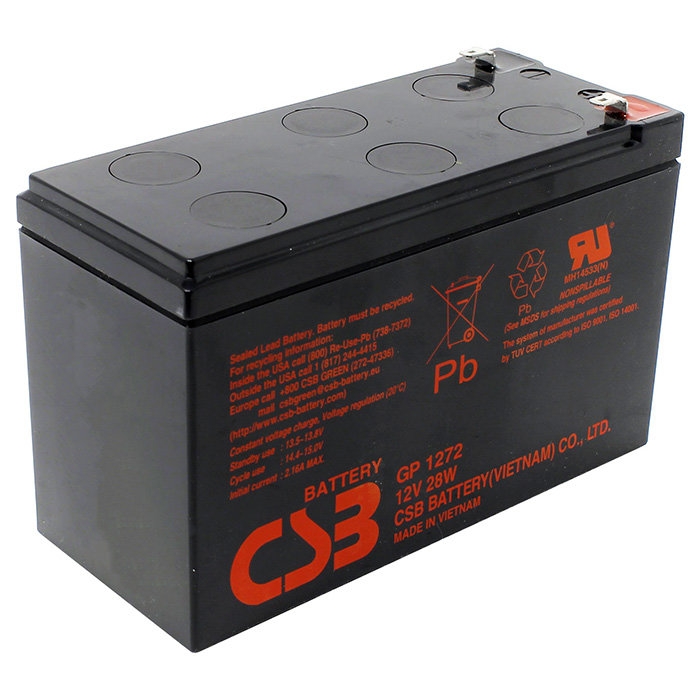 Інструкція акумуляторна батарея CSB 12V 7.2 Ah (GP1272_28W)
