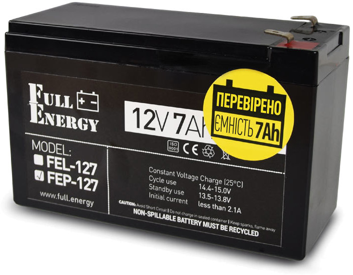 Характеристики аккумуляторная батарея Full Energy 12V 7Ah (FEP-127)