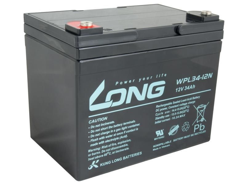 Аккумулятор свинцово-кислотный Long 12V-34Ah (WPL34-12)