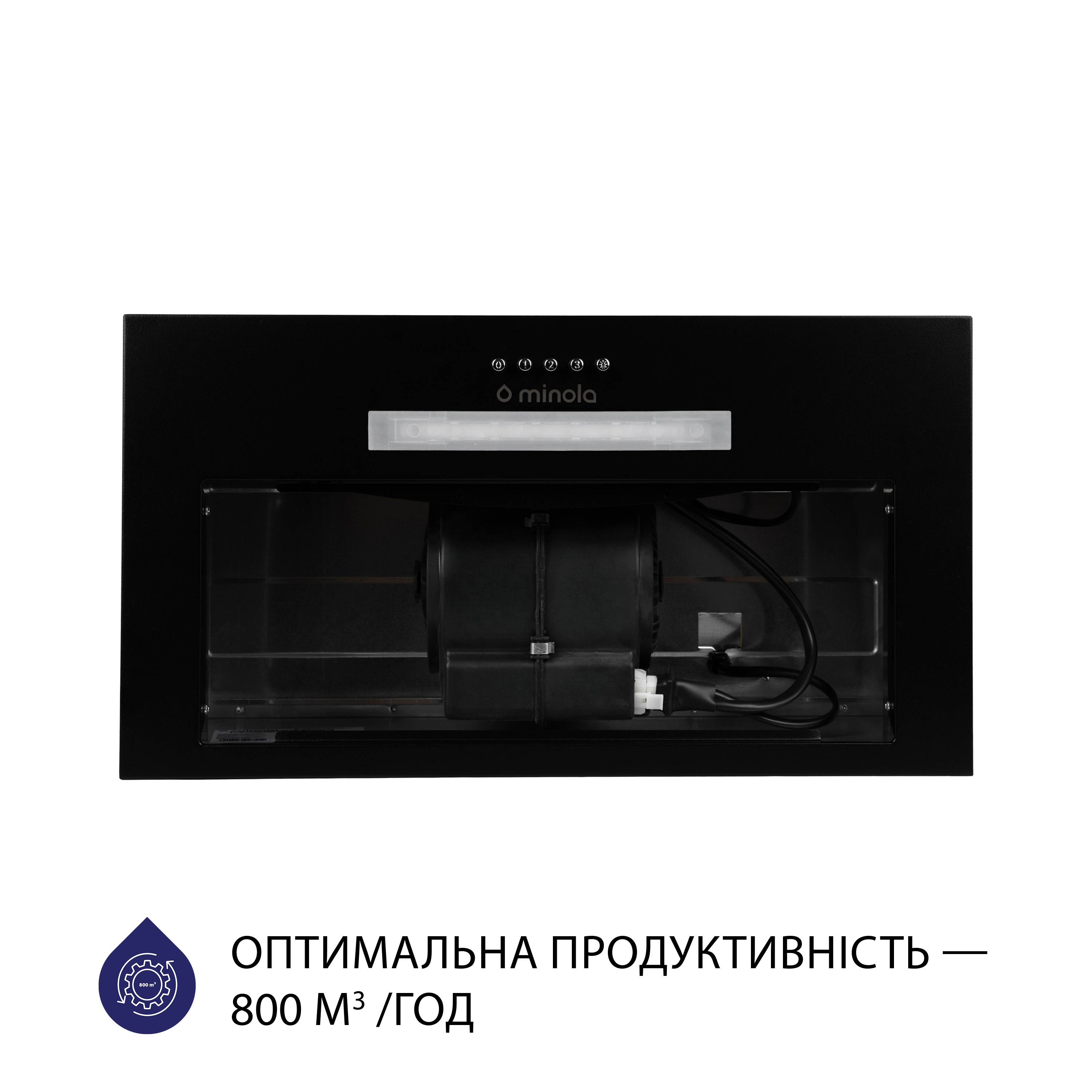 в продажу Витяжка кухонна повновбудована Minola HBI 5323 BL 800 LED - фото 3