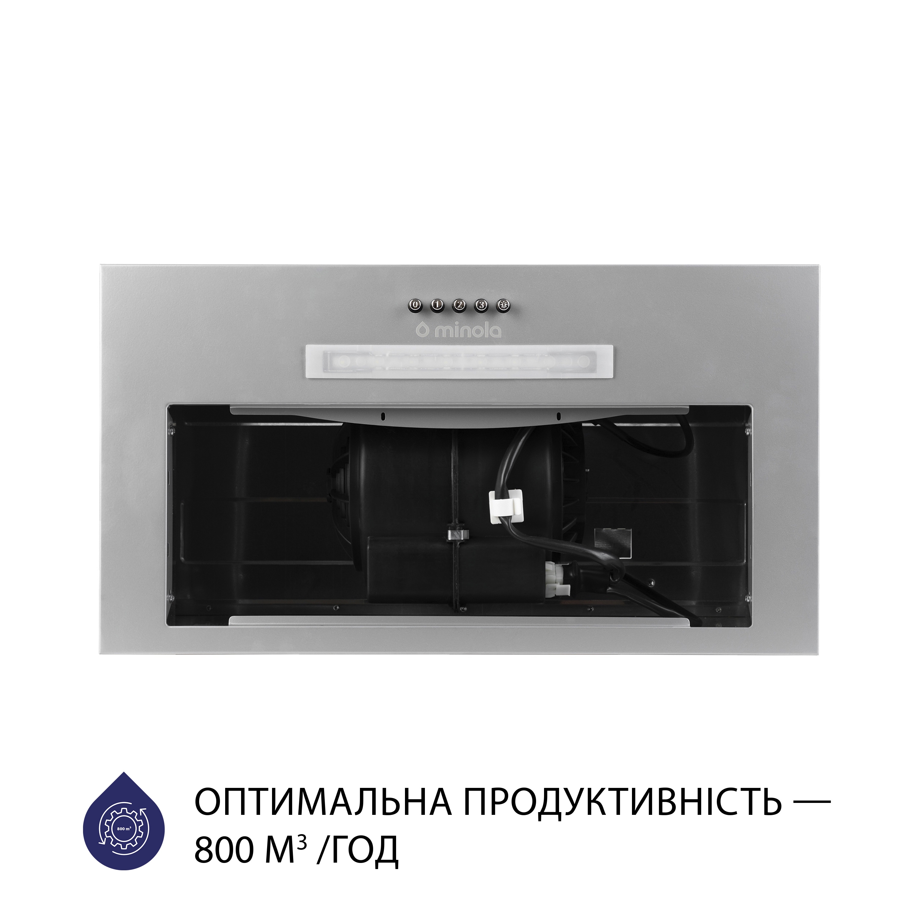 в продаже Витяжка кухонная полновстраиваемая Minola HBI 5323 GR 800 LED - фото 3