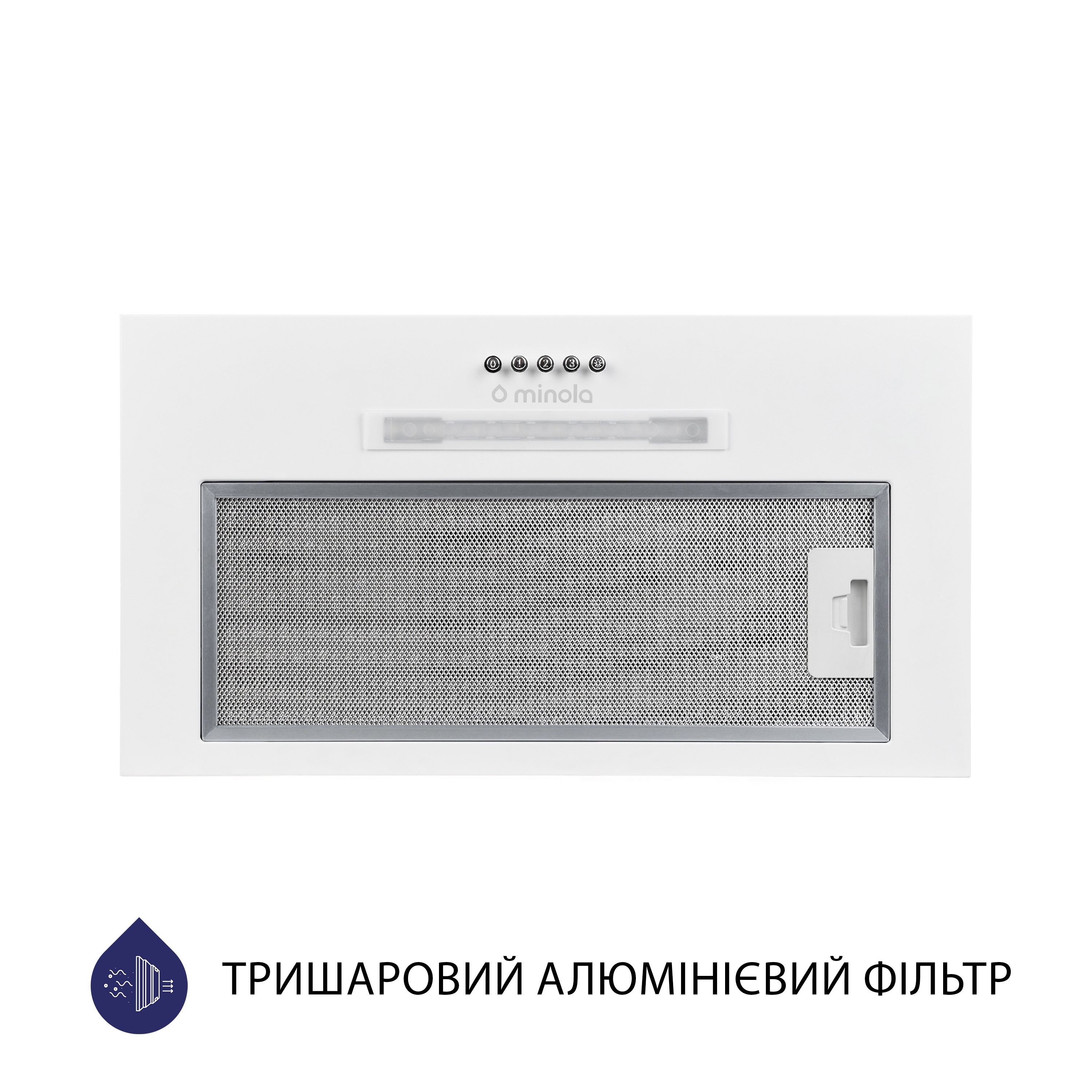 Витяжка кухонная полновстраиваемая Minola HBI 5323 WH 800 LED цена 3419 грн - фотография 2