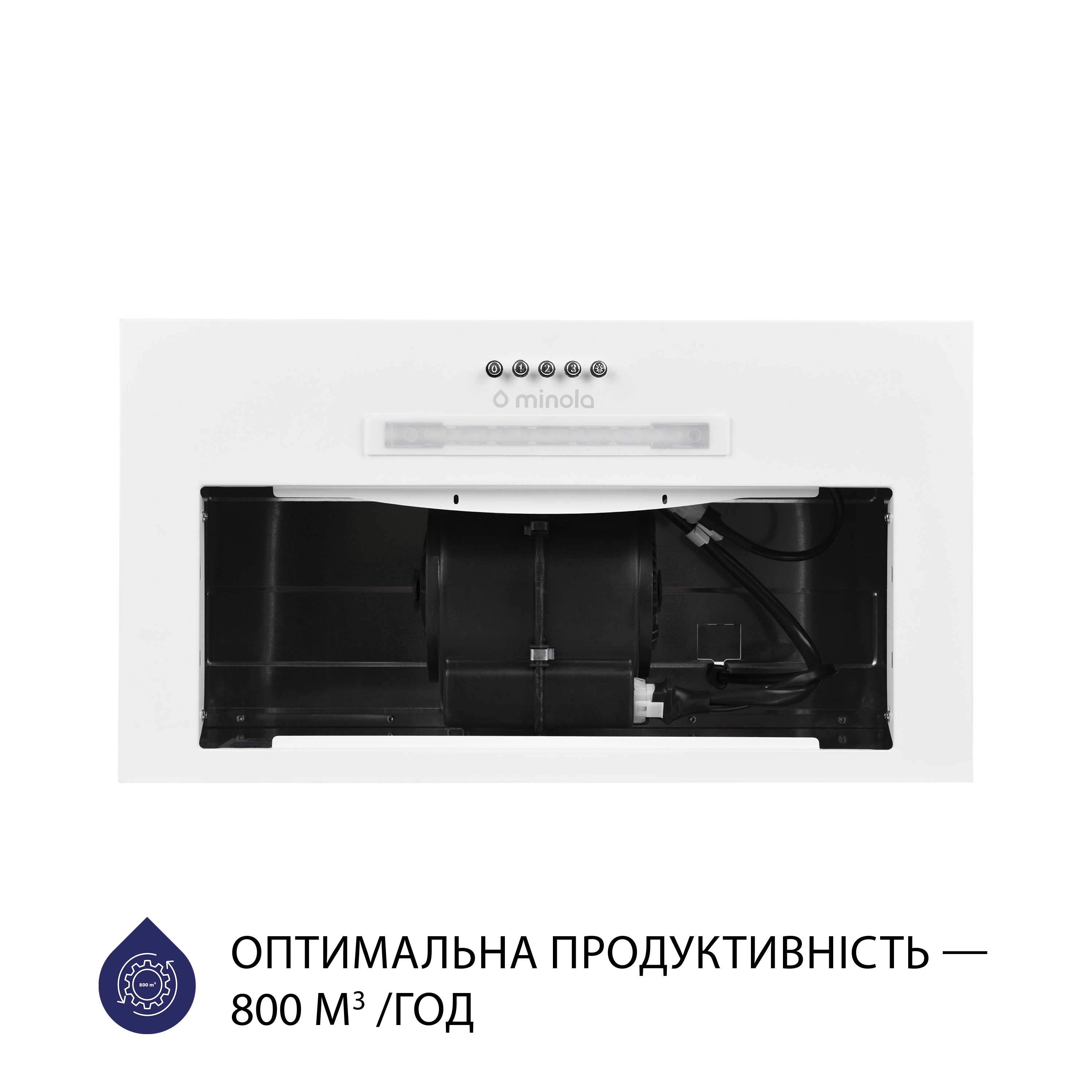 в продажу Витяжка кухонна повновбудована Minola HBI 5323 WH 800 LED - фото 3