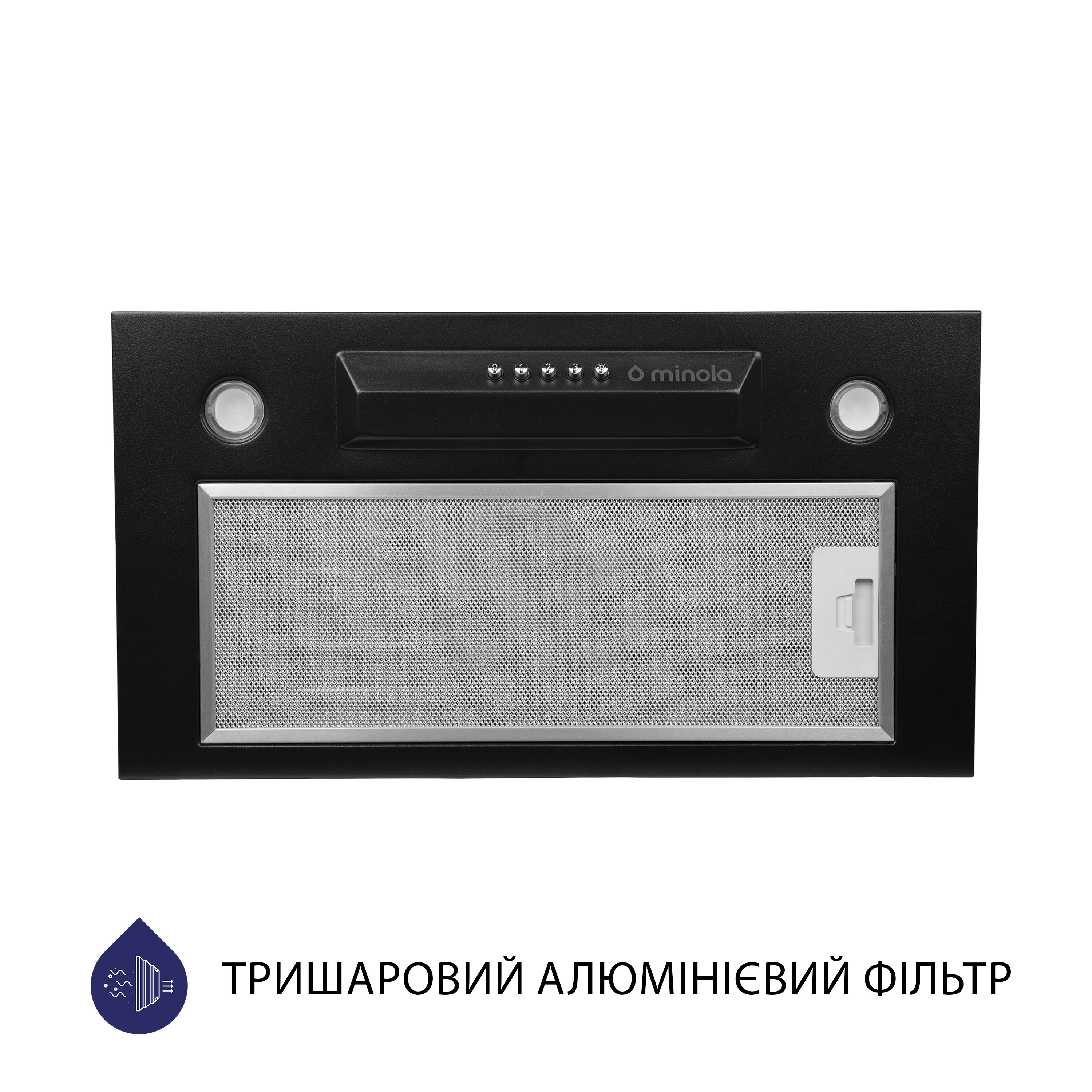 Витяжка кухонна повновбудована Minola HBI 5324 BL 800 LED ціна 3999 грн - фотографія 2