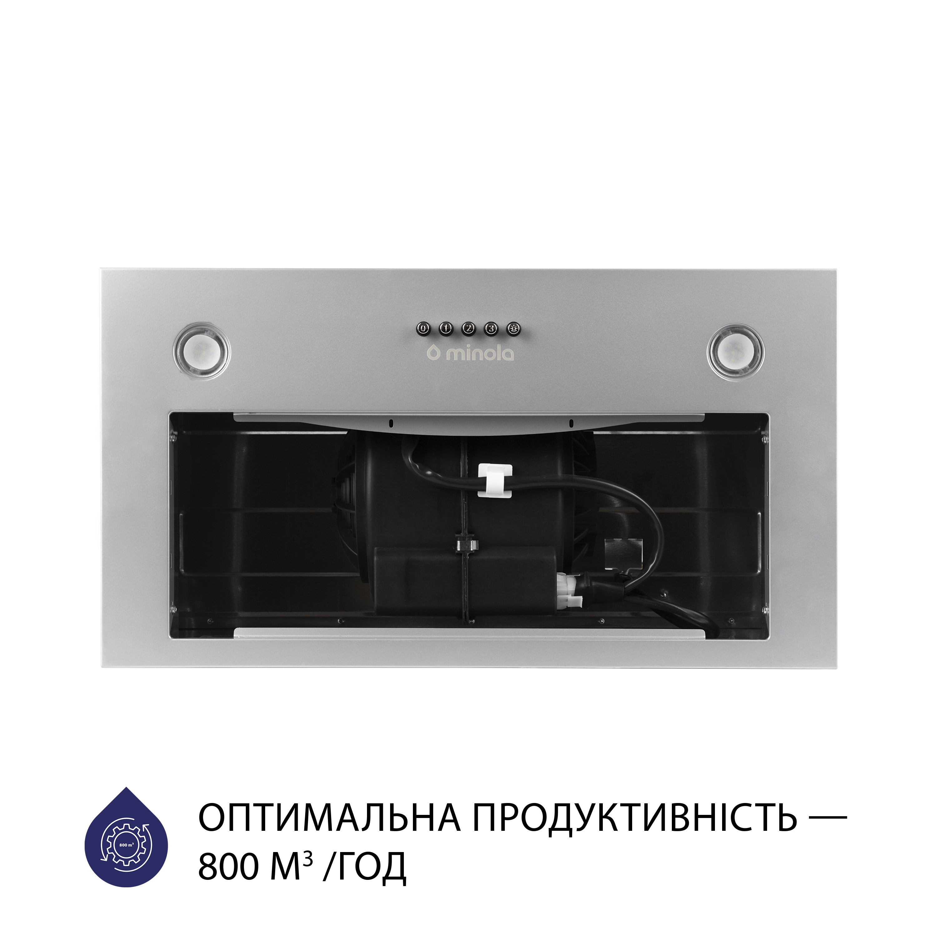 в продажу Витяжка кухонна повновбудована Minola HBI 5327 GR 800 LED - фото 3