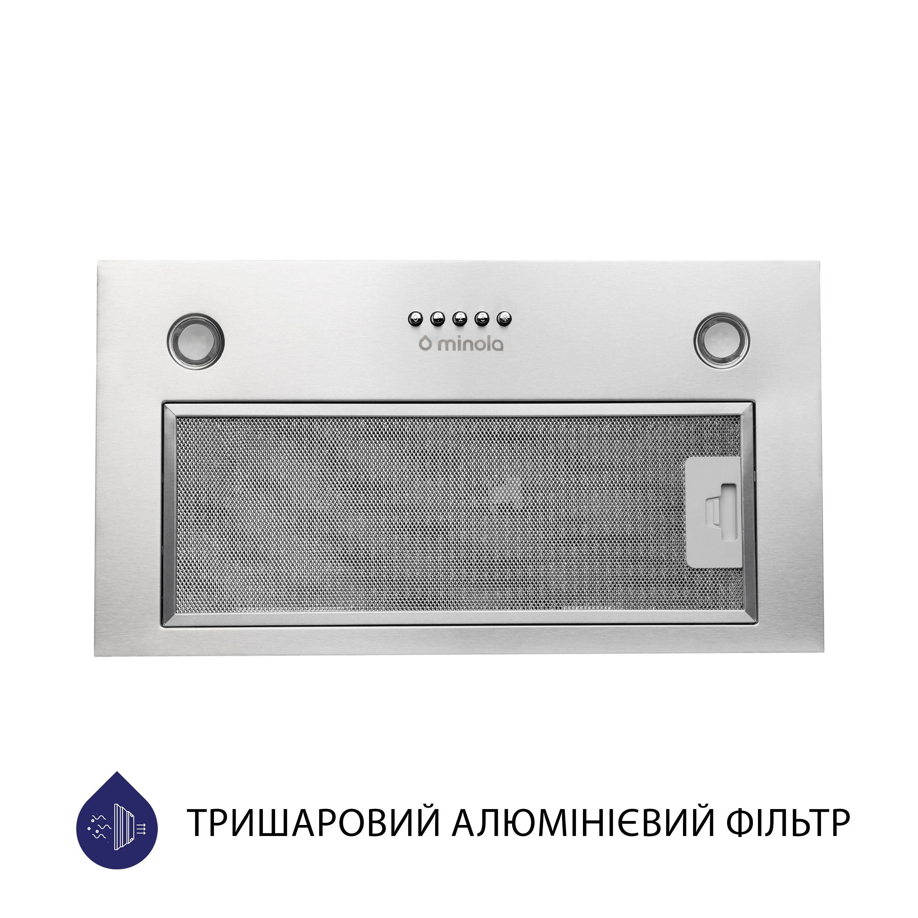 Витяжка кухонна повновбудована Minola HBI 5327 I 800 LED ціна 3279 грн - фотографія 2
