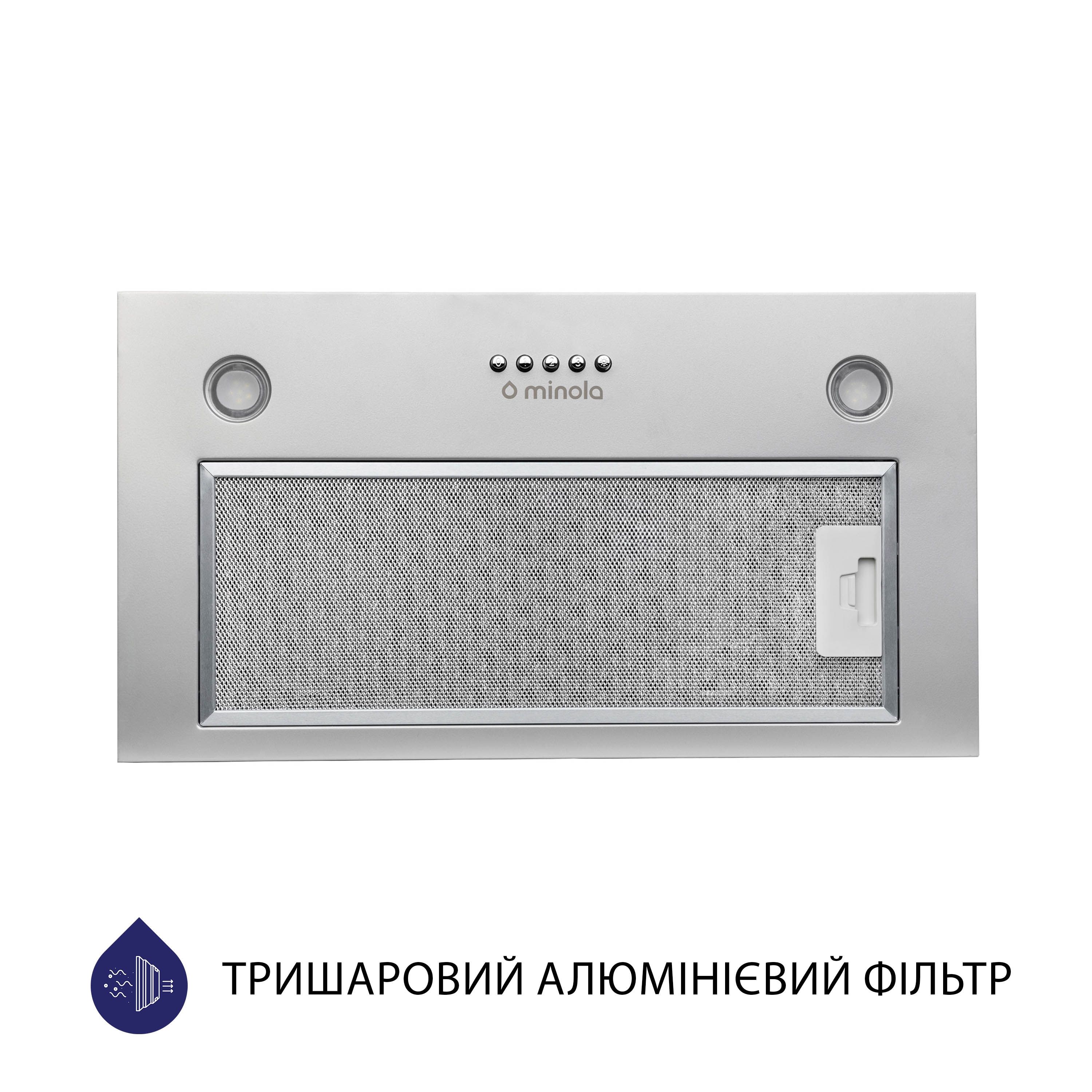 Витяжка кухонная полновстраиваемая Minola HBI 5627 GR 1000 LED цена 3999.00 грн - фотография 2