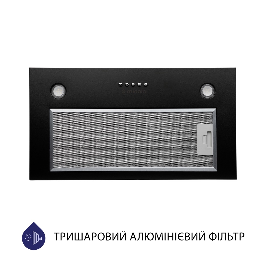 Витяжка кухонная полновстраиваемая Minola HBI 5827 BL 1200 LED цена 4949.00 грн - фотография 2