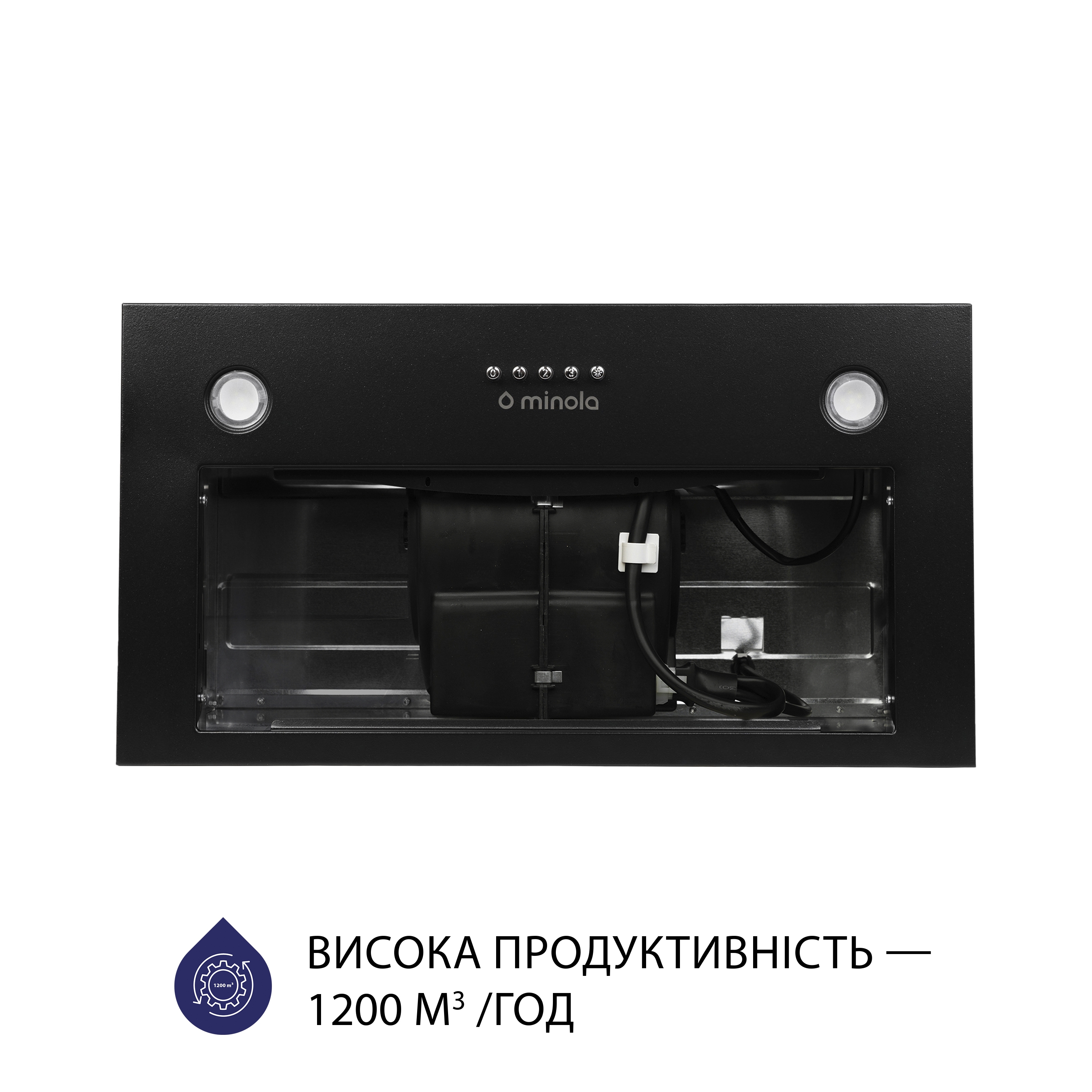 в продажу Витяжка кухонна повновбудована Minola HBI 5827 BL 1200 LED - фото 3