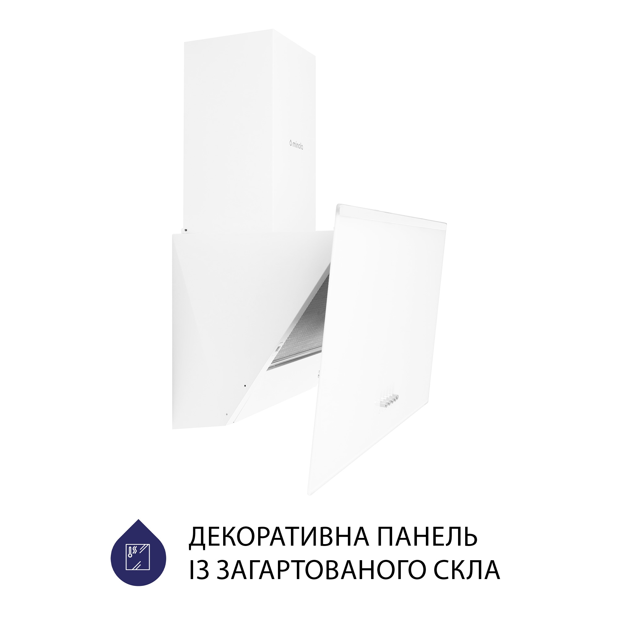 в продажу Витяжка кухонна декоративна похила Minola HDN 6222 WH/INOX 700 LED - фото 3