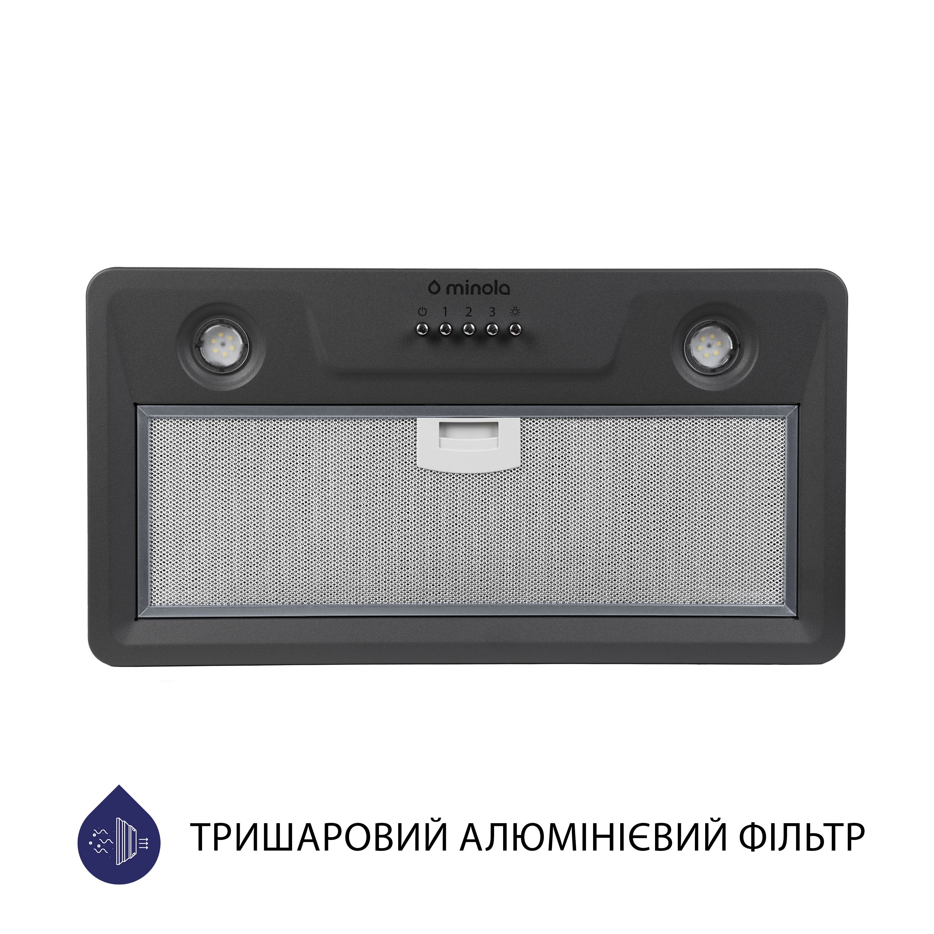 Витяжка кухонна повновбудована Minola HBI 5202 GR 700 LED ціна 3099.00 грн - фотографія 2