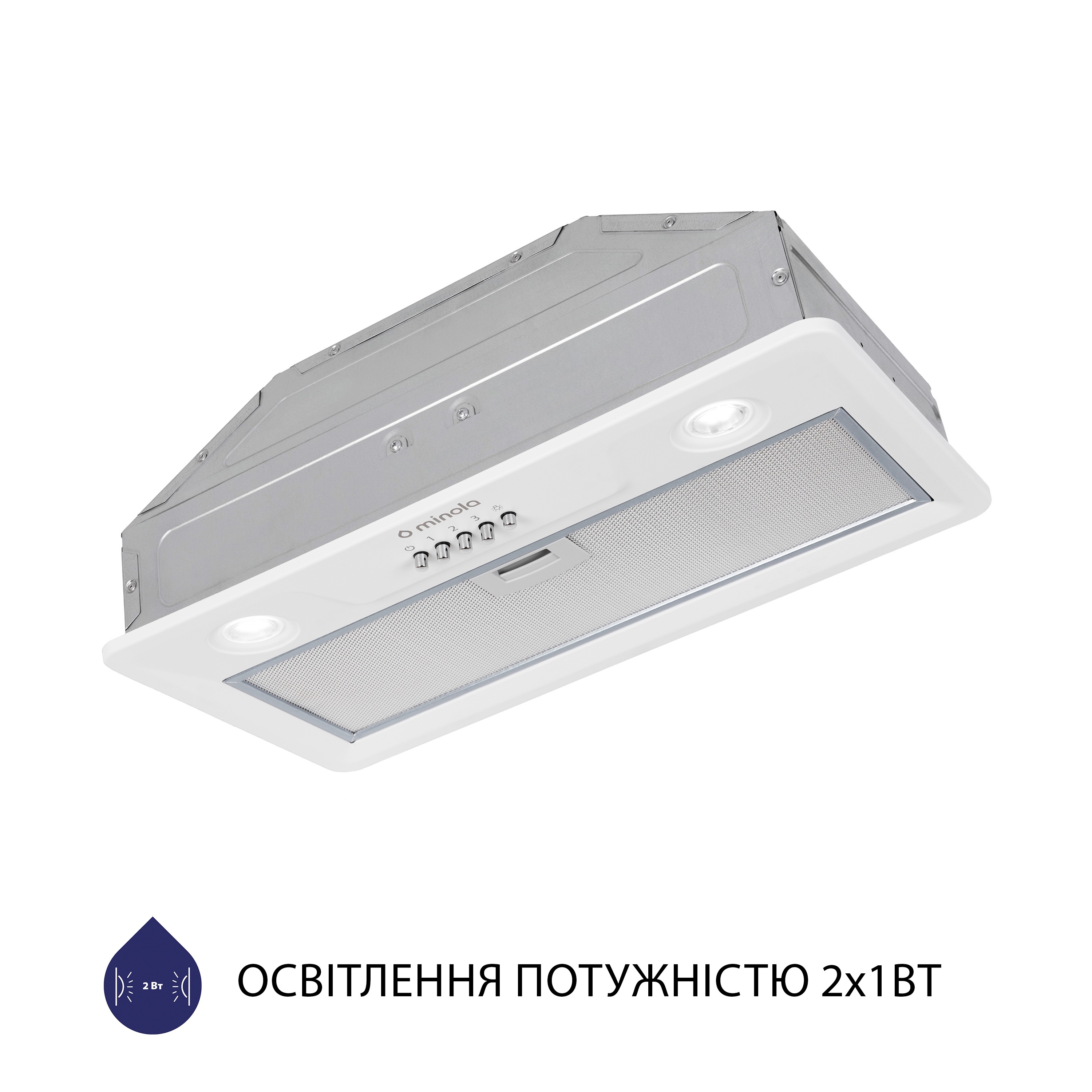 Витяжка кухонна повновбудована Minola HBI 5202 WH 700 LED відгуки - зображення 5