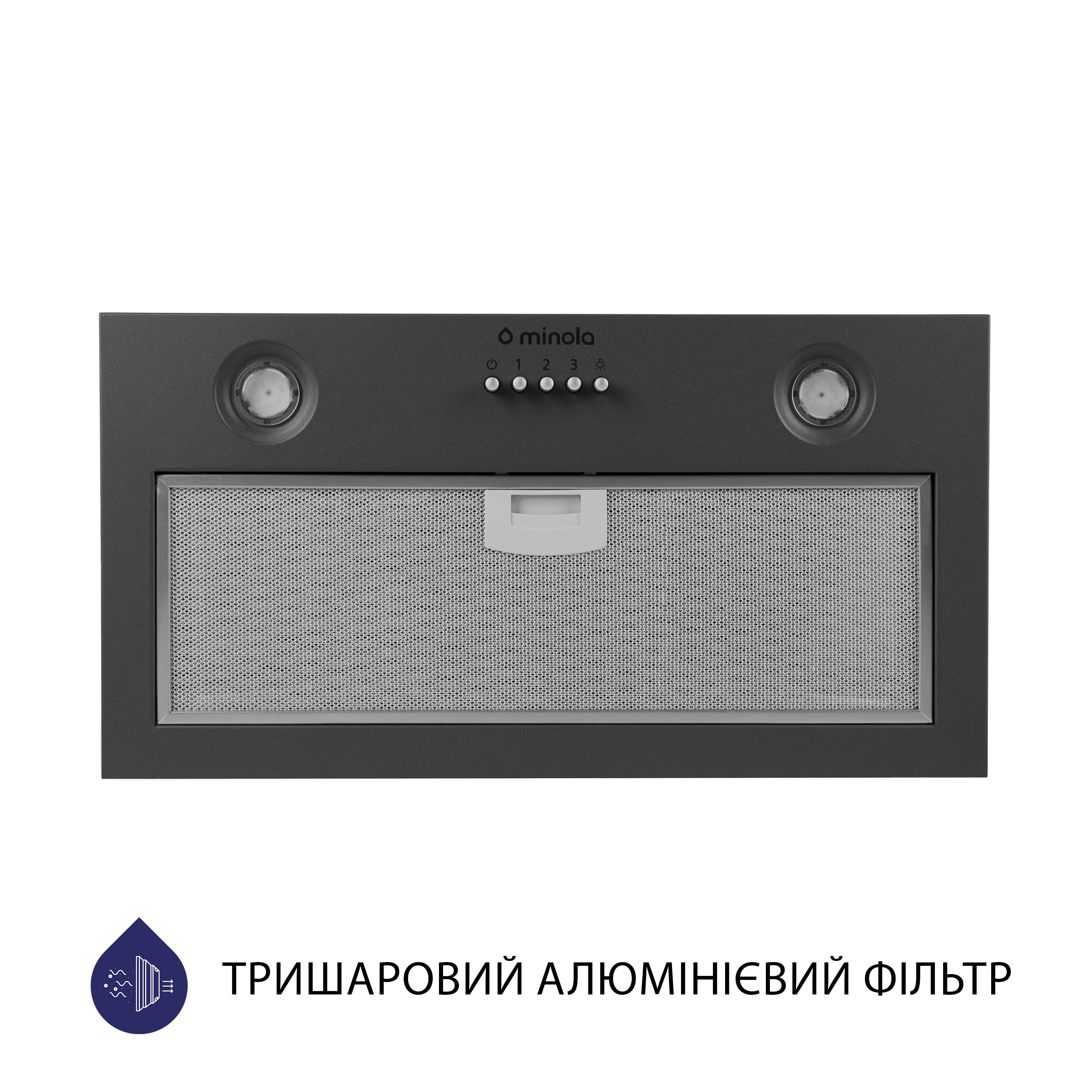 Витяжка кухонная полновстраиваемая Minola HBI 5204 GR 700 LED цена 3299.00 грн - фотография 2