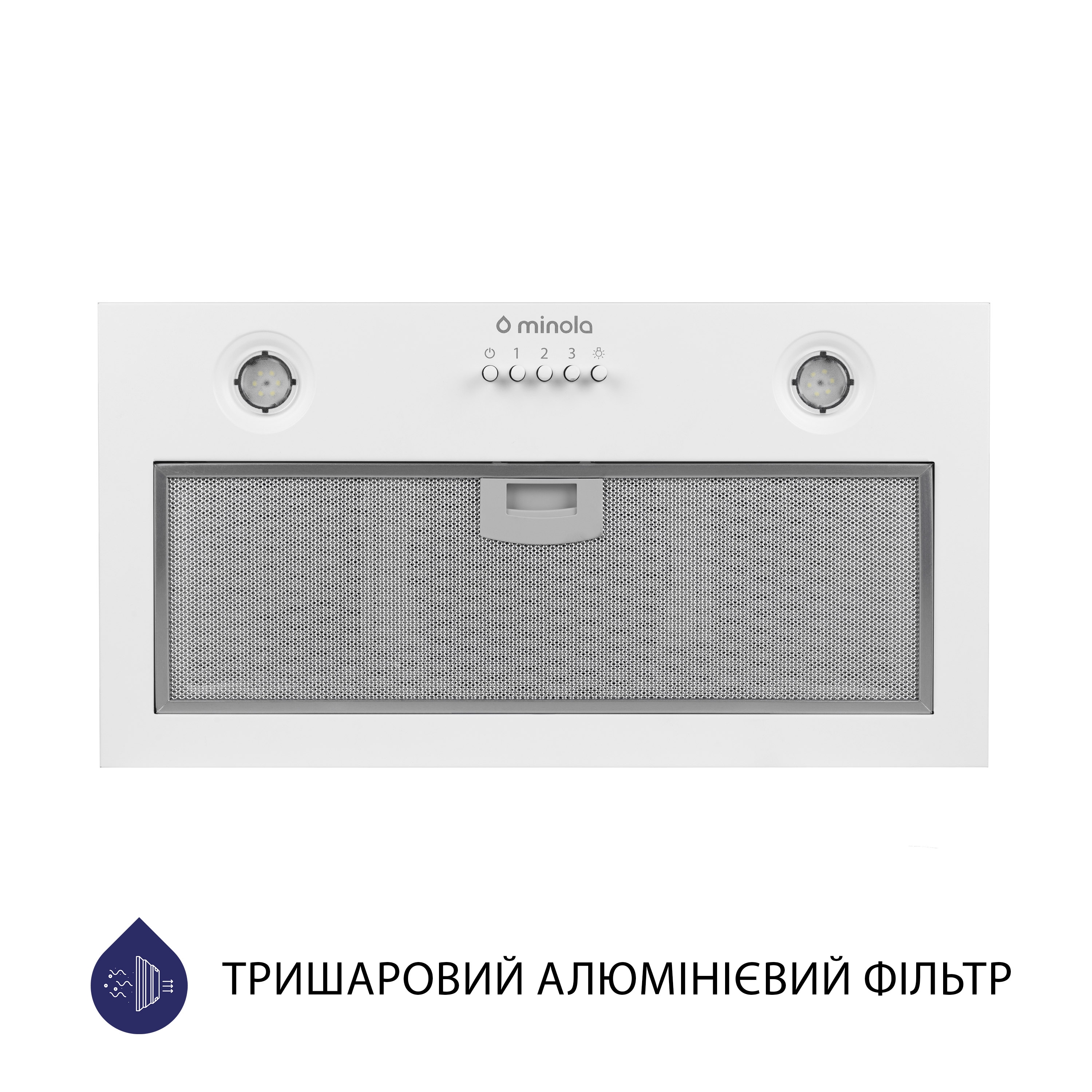 Витяжка кухонная полновстраиваемая Minola HBI 5204 WH 700 LED цена 3299.00 грн - фотография 2