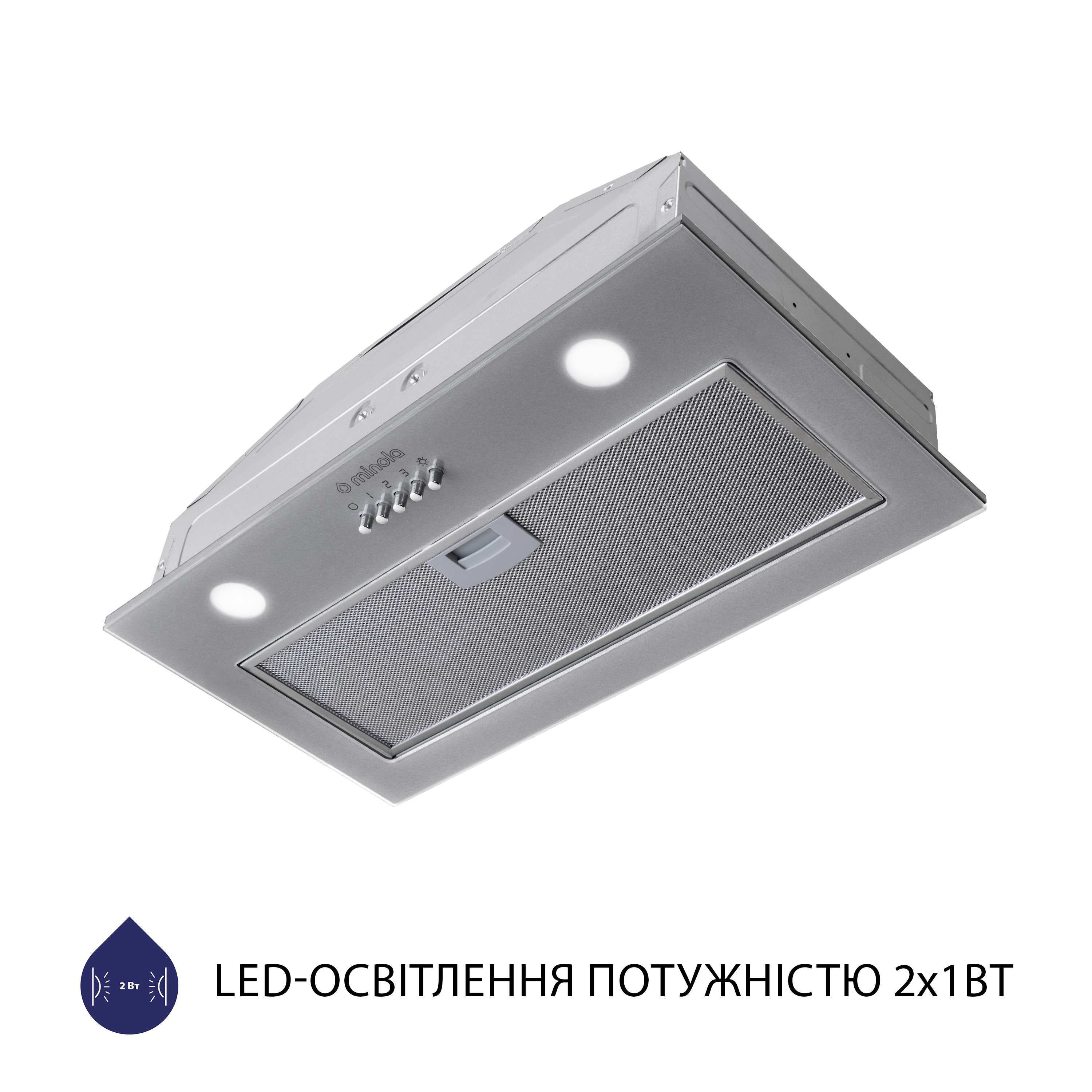 в продажу Витяжка кухонна повновбудована Minola HBI 5262 GR GLASS 700 LED - фото 3