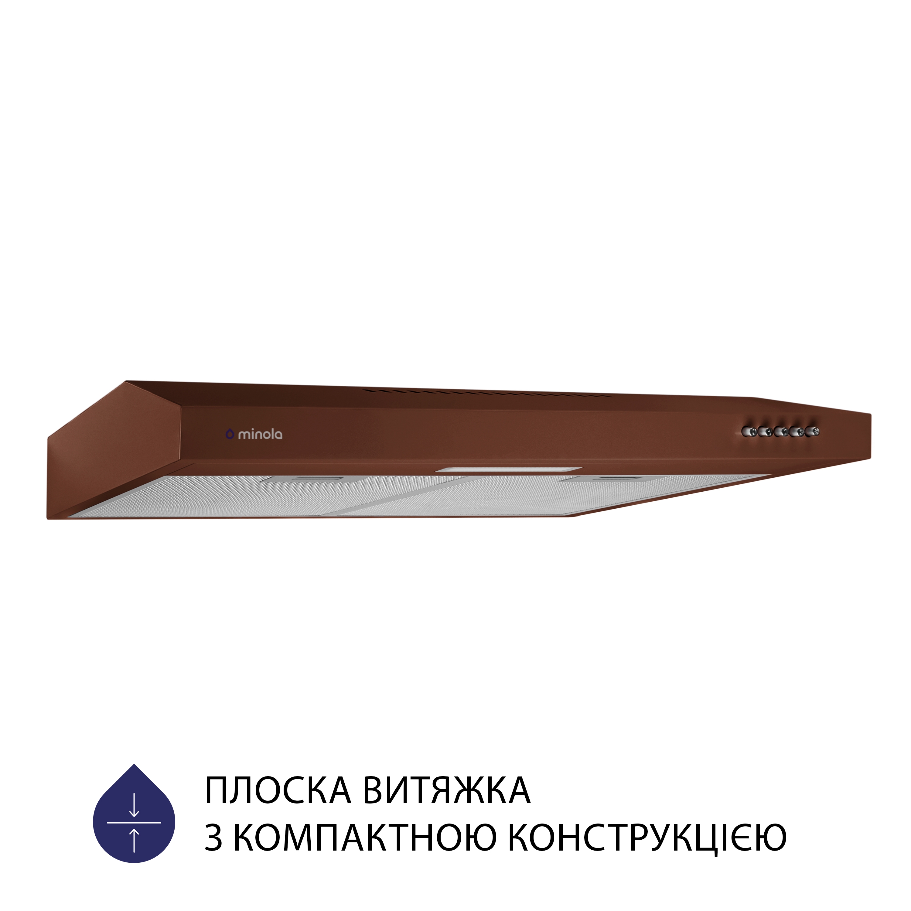 Витяжка кухонна плоска Minola HPL 613 BR ціна 2799.00 грн - фотографія 2