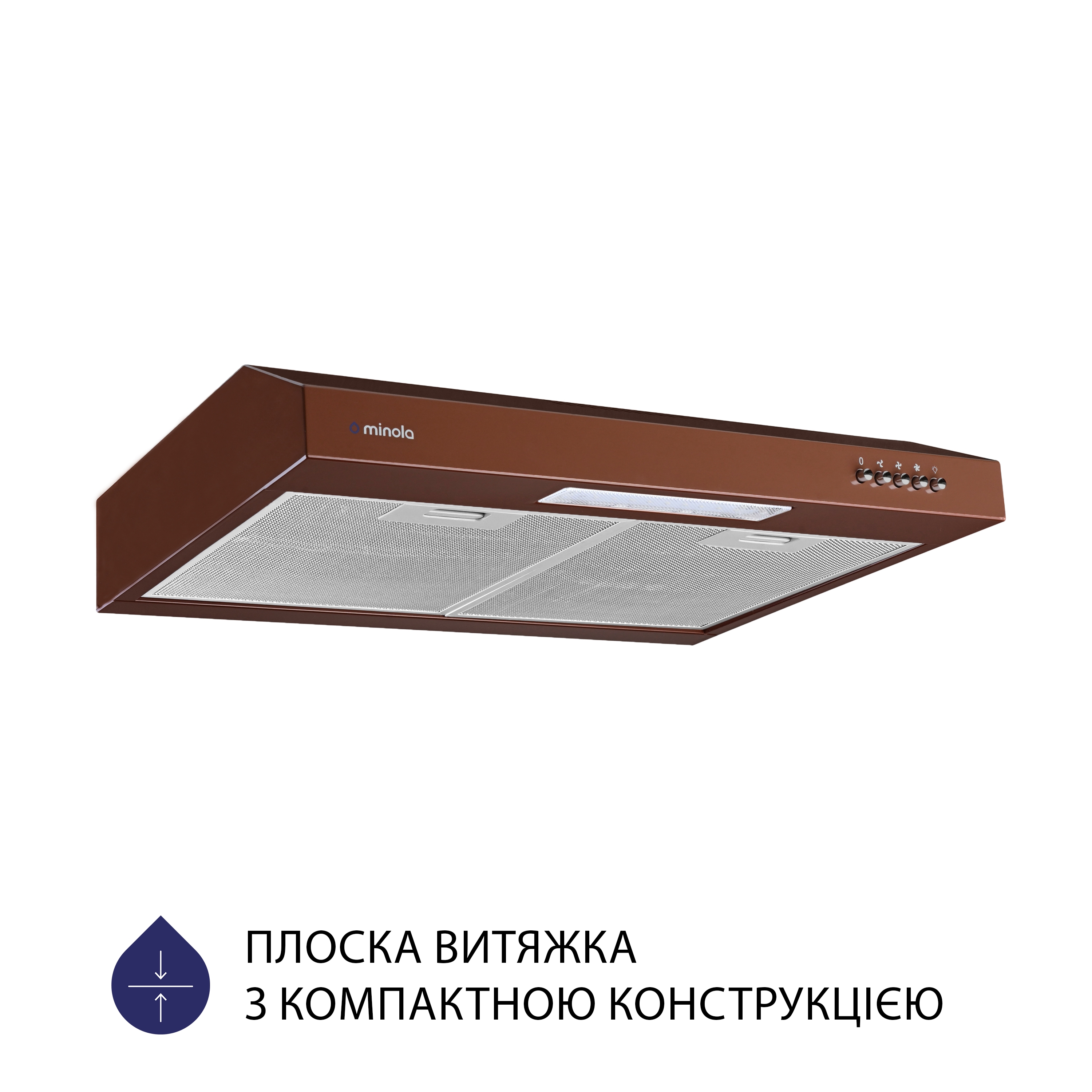 Витяжка кухонна плоска Minola HPL 512 BR ціна 2189.00 грн - фотографія 2