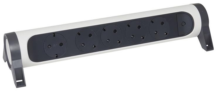 Блок розеток Legrand Премиум 5х2К+С розеток 16 А, поворотный, без кабеля Белый/Черный (694546) в интернет-магазине, главное фото
