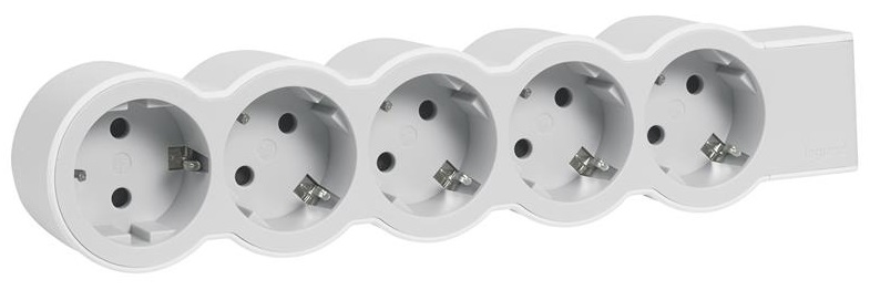 Legrand Стандарт 5х2К+С розеток, 16 А, без кабеля Белый/Серый (694577)
