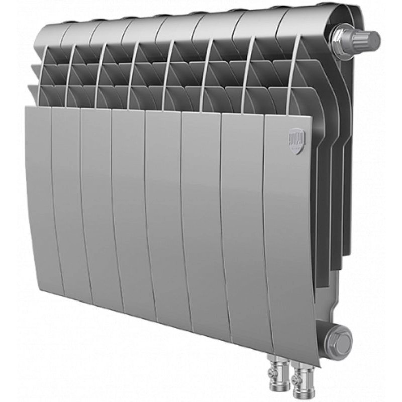 Біметалевий радіатор з нижнім підключенням Royal Thermo BiLiner 350 /Silver Satin VR - 8 секцій (HC-1346246)