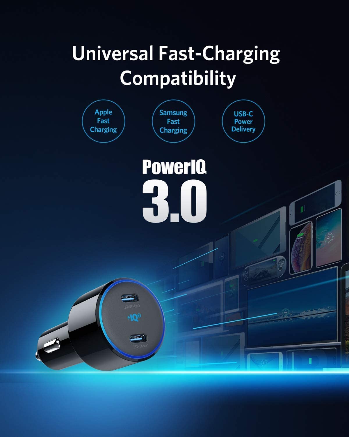 Автомобільний зарядний пристрій Anker PowerDrive III Duo - 30W PD + 20W Power IQ (A2725H12) відгуки - зображення 5