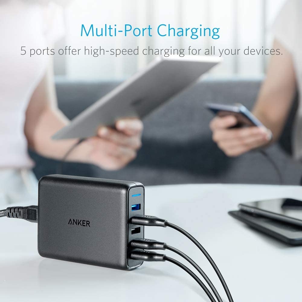 продаємо Anker PowerPort 5 with dual QC 3.0&Power IQ V3 Black (A2054L11) в Україні - фото 4