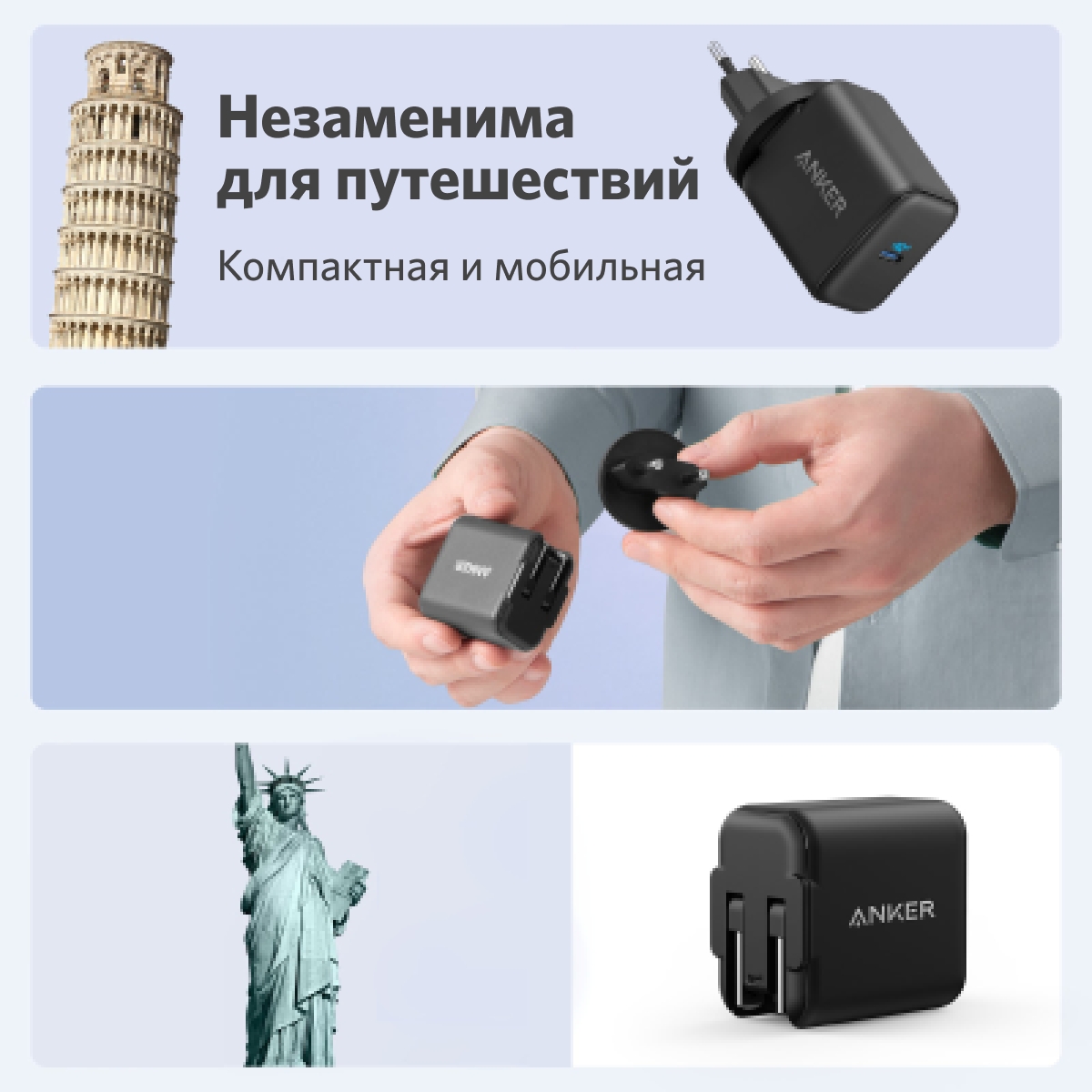 в продажу Мережевий зарядний пристрій Anker PowerPort III 25 W PPS USB-C Black (A2058G11) - фото 3