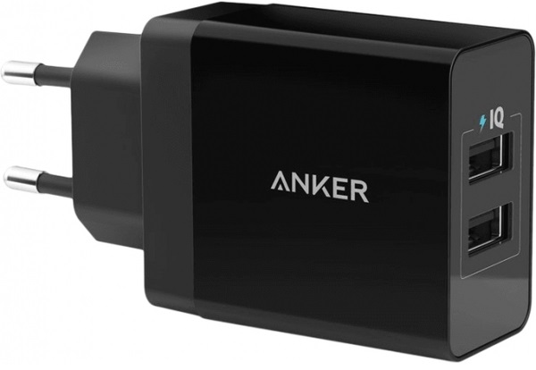 Сетевое зарядное устройство Anker PowerPort2 24W/4.8A V3 Black (A2021L11) в интернет-магазине, главное фото