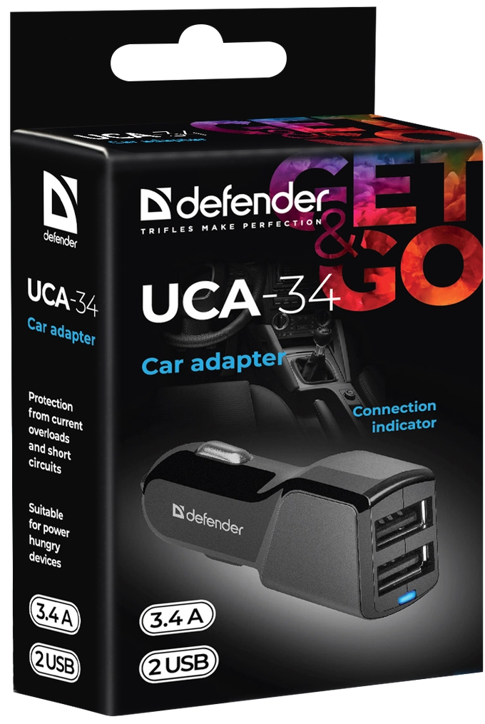 Автомобильное зарядное устройство Defender UCA-34 2xUSB, 5V / 3.4A (83834) отзывы - изображения 5