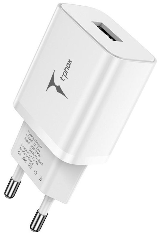 в продаже Сетевое зарядное устройство T-phox TC-124 Pocket USB (White) - фото 3
