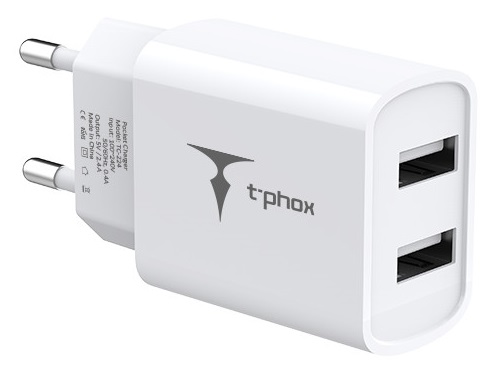 Мережевий зарядний пристрій T-phox TC-224 Pocket Dual USB (White) ціна 0 грн - фотографія 2