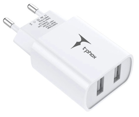 Мережевий зарядний пристрій T-phox TC-224 Pocket Dual USB (White) відгуки - зображення 5