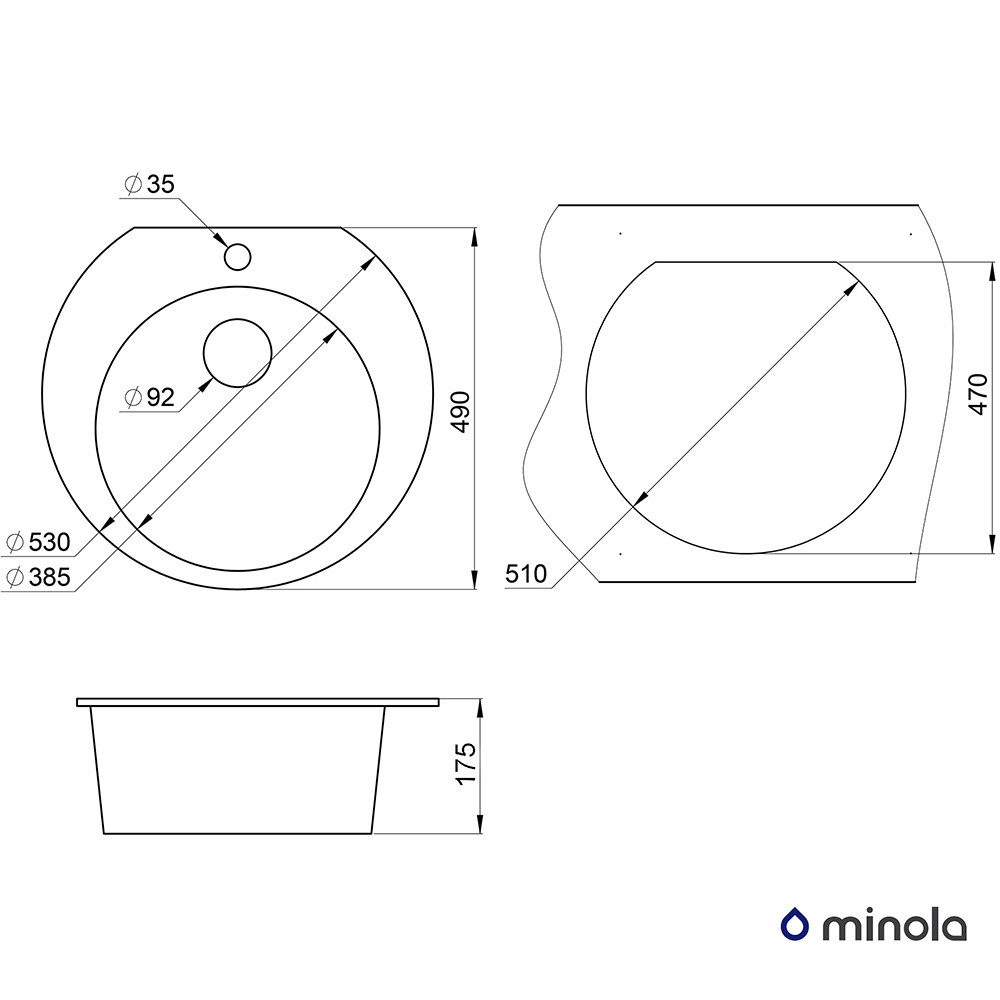 Minola MRG 1050-53 Еспрессо Габаритні розміри