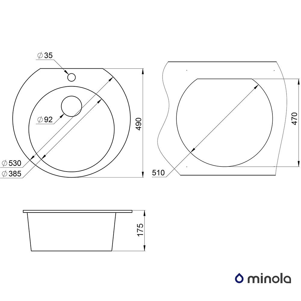 Minola MRG 1050-53 Класік Габаритні розміри