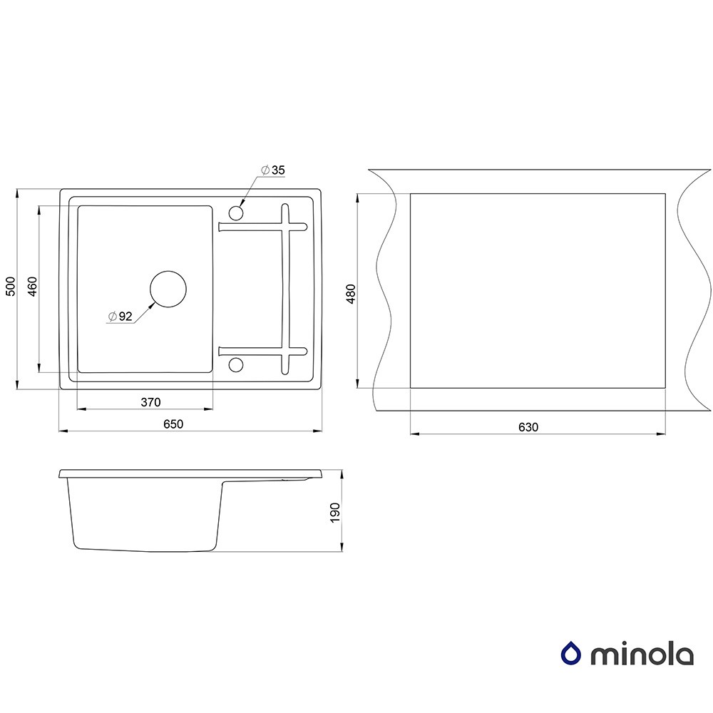 Minola MPG 1150-65 Класік Габаритні розміри