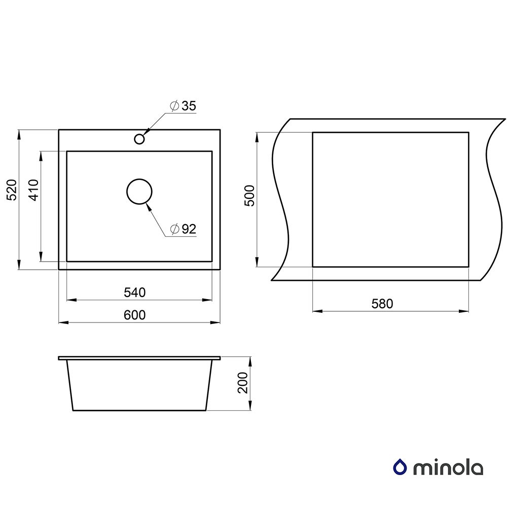 Minola MPG 1060-60 Класік Габаритні розміри